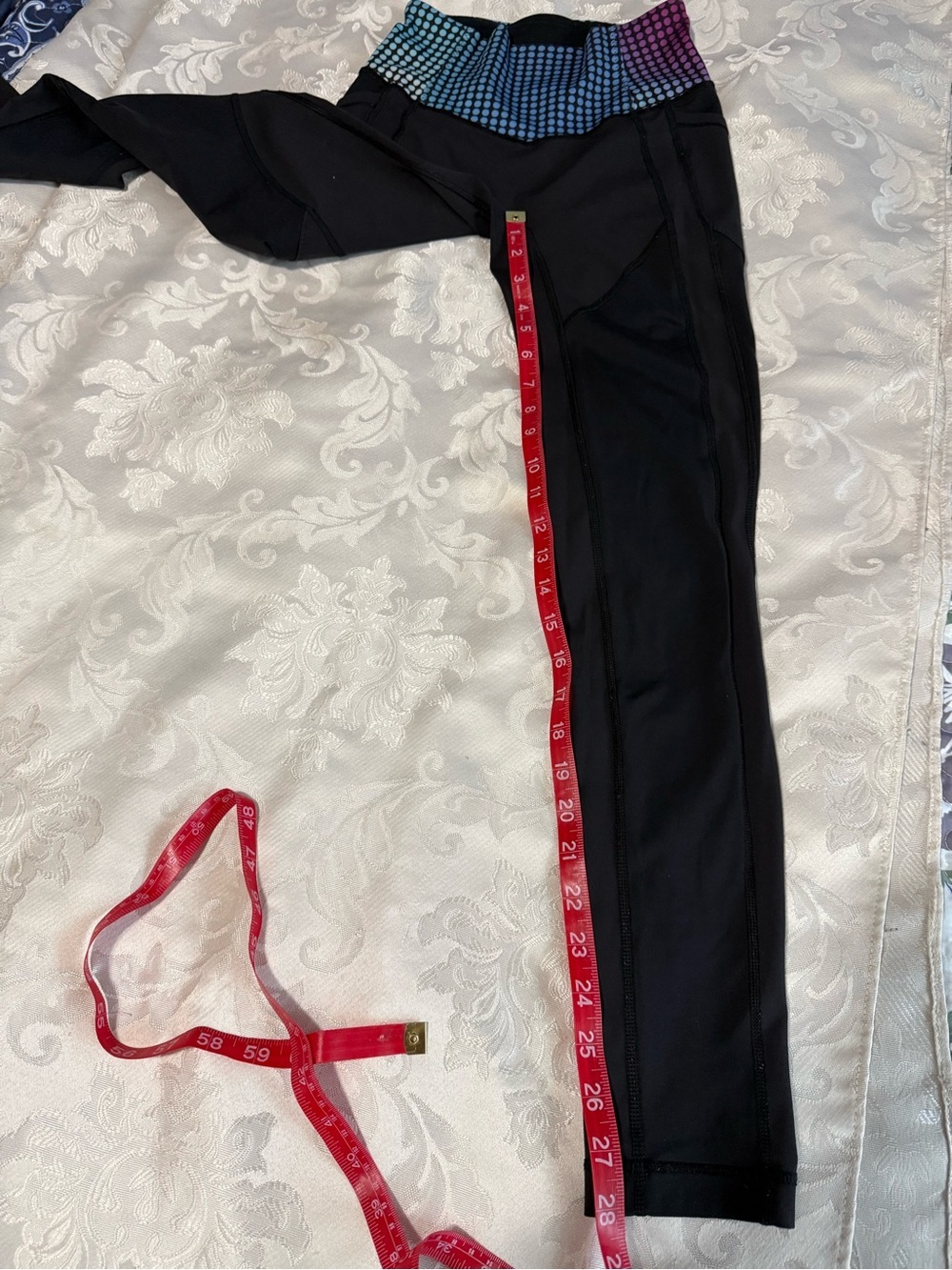 Lululemon Pixel Dot Speed Up Tights Side Pockets Ombre Waist Size 4 - Picture 4 of 10